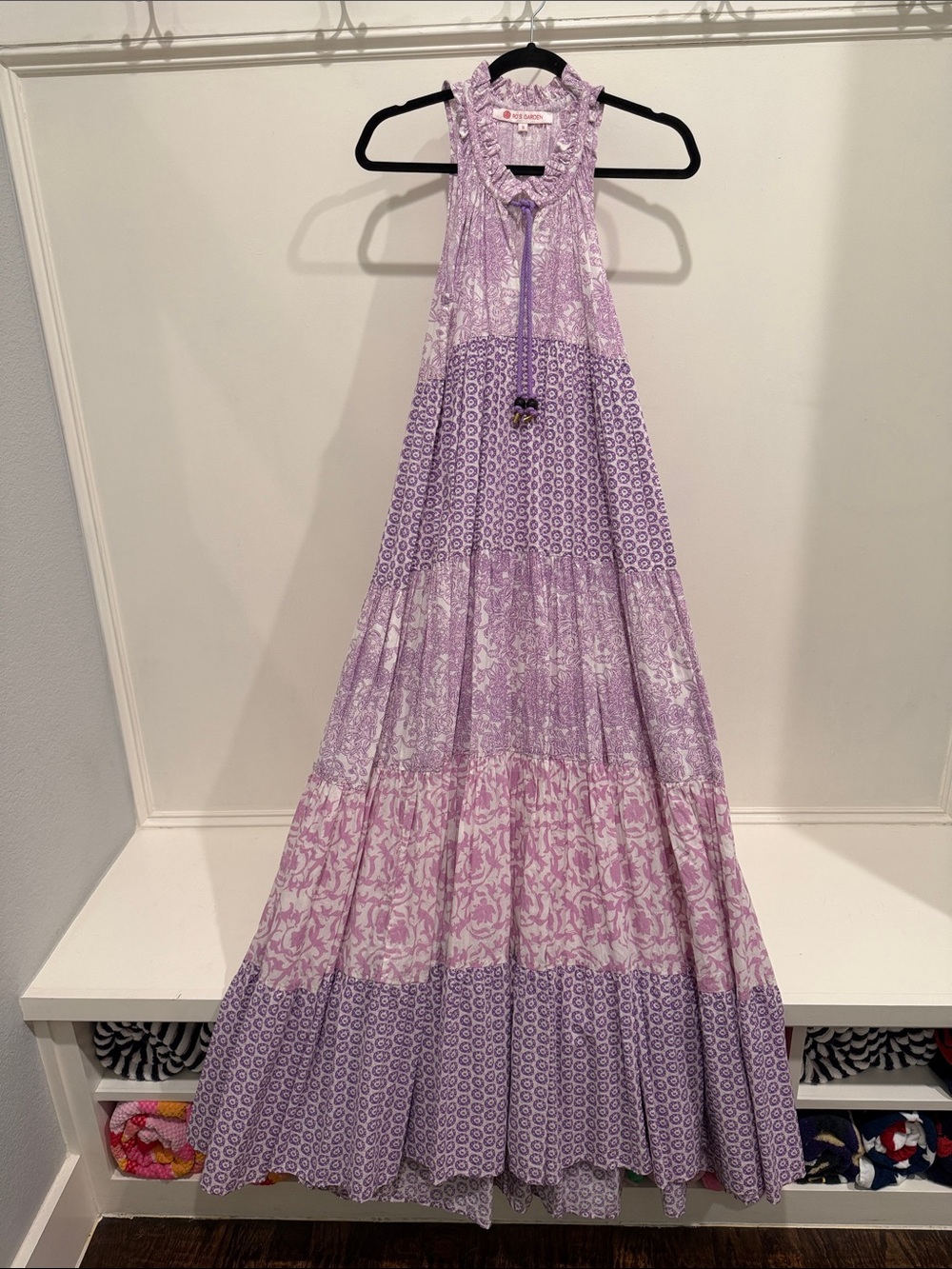 Ladies' Lavender Tiered Halter Maxi Dress